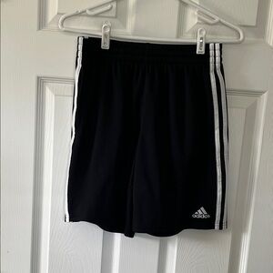 adidas Black Shorts with White Three-Stripes